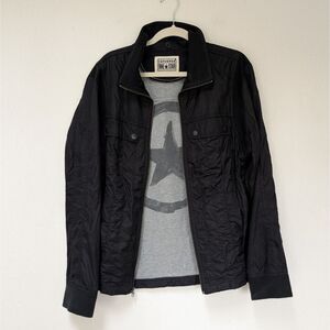 Converse One Star Black Polyester Windbreaker Jacket Mens size Large